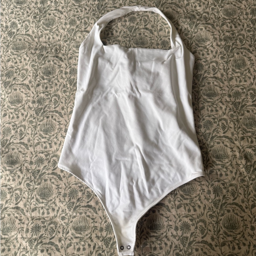 Abercrombie & Fitch Soft White Halter Top Body Suit